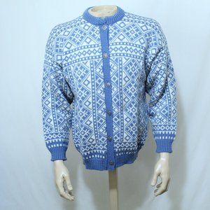 Voss Norway Cardigan Sweater Pure Wool Nordic Mens
